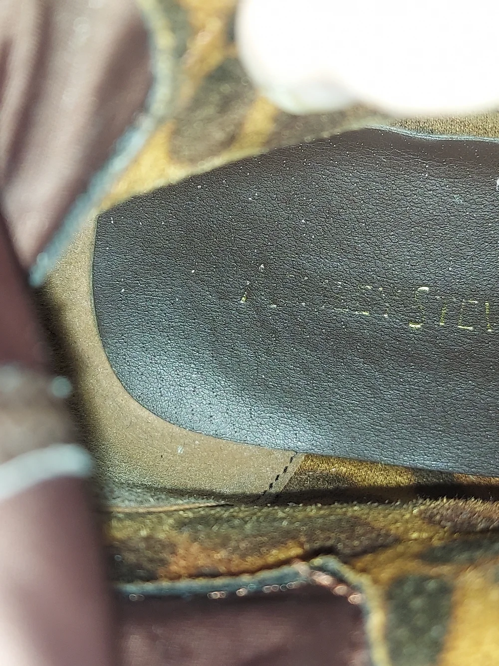 Ashley Stewart Boots 9W Brown Leather Suede Gold Studded Leopard Tall Wide Calf
